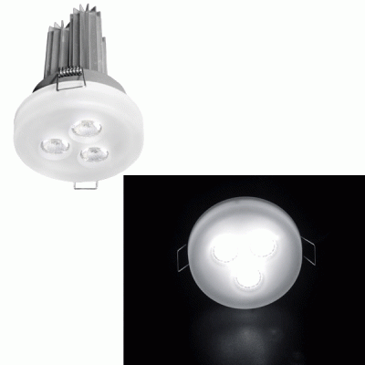 Σποτ Led χωνευτό γυαλί οπαλίνα 3x3W ψυχρό λευκό φως με γωνία δέσμης 45° χωρίς τροφοδοτικό