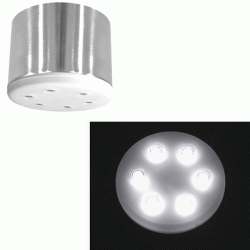 Σποτ Led εξωτερικής τοποθέτησης μεταλλικό 6x3W ψυχρό φως δέσμης 30° σατινέ με γυαλί οπαλίνα