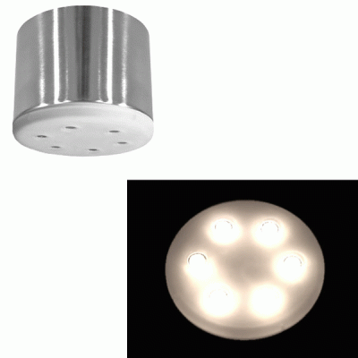 Σποτ Led εξωτερικής τοποθέτησης μεταλλικό 6x3W θερμό φως δέσμης 30° σατινέ με γυαλί οπαλίνα