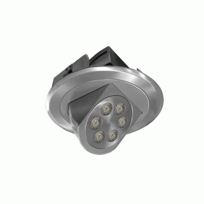 Σποτ Led χωνευτό κινητό αλουμινίου σατινέ 6x3W θερμό φως δέσμης 18° χωρίς τροφοδοτικό Σποτ Led χωνευτό κινητό αλουμινίου σατινέ 6x3W θερμό φως δέσμης 18° χωρίς τροφοδοτικό