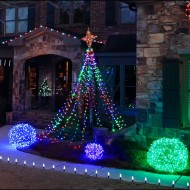 300 χριστουγεννιάτικα mini led ψυχρό φως με πρόγραμμα σε πλεξούδα & διάφανο καλώδιο IP44