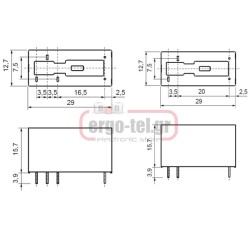 Ρελέ τυπωμένου κυκλώματος 12A RELPOL RM87.1012 1 επαφής PCB 12V DC