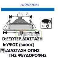 Φωτιστικό σποτ μπάνιου & κουζίνας χωνευτό αλουμινίου λευκό σταθερό στεγανό για λάμπα MR16 & GU10