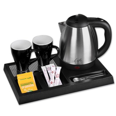 Δίσκος καλωσορίσματος LIFE Welcome με inox βραστήρα 1.2L 1800W και 2 κούπες