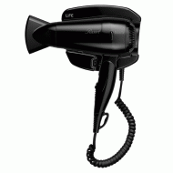 Σεσουάρ μαλλιών ξενοδοχειακού τύπου LIFE RESORT BLACK 1600W 220-240V με επιτοίχια βάση