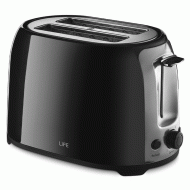 Αυτόματη φρυγανιέρα LIFE CRISPY BLACK 750W με 3 πλήκτρα ελέγχου για απόψυξη, αναθέρμανση & διακοπή