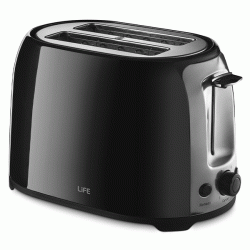 Αυτόματη φρυγανιέρα LIFE CRISPY BLACK 750W με 3 πλήκτρα ελέγχου για απόψυξη, αναθέρμανση & διακοπή Αυτόματη φρυγανιέρα LIFE CRISPY BLACK 750W με 3 πλήκτρα ελέγχου για απόψυξη, αναθέρμανση & διακοπή