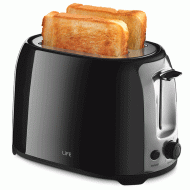 Αυτόματη φρυγανιέρα LIFE CRISPY BLACK 750W με 3 πλήκτρα ελέγχου για απόψυξη, αναθέρμανση & διακοπή Αυτόματη φρυγανιέρα LIFE CRISPY BLACK 750W με 3 πλήκτρα ελέγχου για απόψυξη, αναθέρμανση & διακοπή