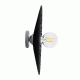 GloboStar® COLOMBO 02279 Boho Φωτιστικό Τοίχου - Απλίκα Μονόφωτο 1 x E27 AC 220-240V IP20 - Φ40 x Υ4.5cm - Μαύρη Φυσική Ράφια Άχυρο Πλέγμα