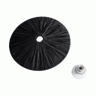 GloboStar® COLOMBO 02279 Boho Φωτιστικό Τοίχου - Απλίκα Μονόφωτο 1 x E27 AC 220-240V IP20 - Φ40 x Υ4.5cm - Μαύρη Φυσική Ράφια Άχυρο Πλέγμα