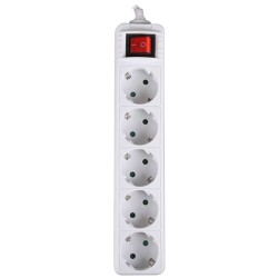 Πολύπριζο 5 θέσεων SONORA PSW501 250V 16A με διακόπτη ON/OFF και καλώδιο 1.5m σε λευκό χρώμα
