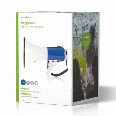 Τηλεβόας NEDIS MEPH200WT με αποσπώμενο μικρόφωνο 25W και ενσωματωμένη σειρήνα