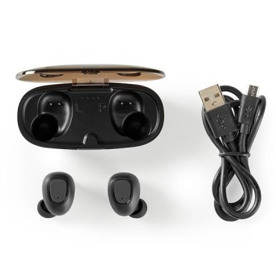 Ακουστικά handsfree TWS Bluetooth 5.0 NEDIS HPBT5052BK με θήκη ασύρματης φόρτισης