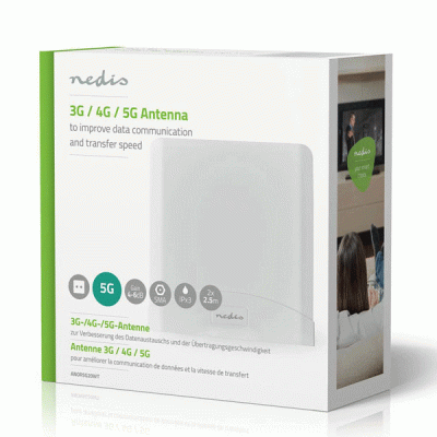 Κεραία NEDIS ANOR5G20WT 5G/4G/3G/GSM με δύο καλώδια σύνδεσης 2,5m Κεραία NEDIS ANOR5G20WT 5G/4G/3G/GSM με δύο καλώδια σύνδεσης 2,5m