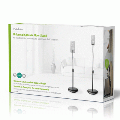 Universal επιδαπέδιες βάσεις ηχείων δαπέδου NEDIS SPMT2750BK με ρυθμιζόμενο ύψος 2 τεμαχίων