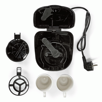 Καφετιέρα φίλτρου NEDIS KACM140EBK 450W χωρητικότητας 0.25L με 2 φλιτζάνια πορσελάνης Καφετιέρα φίλτρου NEDIS KACM140EBK 450W χωρητικότητας 0.25L με 2 φλιτζάνια πορσελάνης
