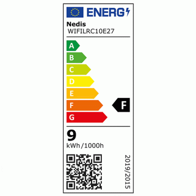 Wi-Fi έξυπνη λάμπα NEDIS WIFILRC10E27 RGB LED E27 9W 806lm RGB + 2700-6500k δέσμης 200°