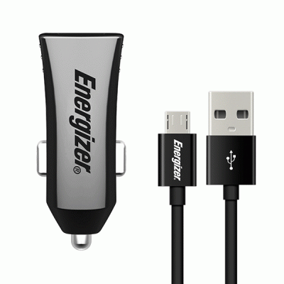 Universal φορτιστής αυτοκινήτου ENERGIZER με 2 εξόδους USB 3.4A και αποσπώμενο καλώδιο Micro-USB Universal φορτιστής αυτοκινήτου ENERGIZER με 2 εξόδους USB 3.4A και αποσπώμενο καλώδιο Micro-USB