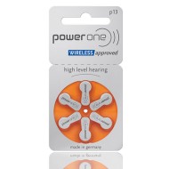 Μπαταρίες ακουστικών βαρηκοΐας POWER ONE P13 mercury free 1.45V σε συσκευασία 6 τεμαχίων