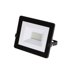 Προβολέας LED-SMD slim 20W 230V με φωτοκύταρο 4000Κ ενδιάμεσο φως IP65 σε μαύρο χρώμα