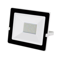 Προβολέας LED slim SMD λευκός 50W 230V 4000k ενδιάμεσο φως 4800lm με φωτοκύτταρο ημέρας-νύχτας