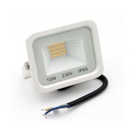 Προβολέας Led SMD 230V 10W με θερμό λευκό φως 900lm 120° λευκό σώμα αλουμινίου IP65