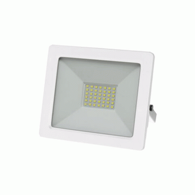 Προβολέας led smd λευκός 30W 230V με θερμό φως 3000Κ 3300lmn στεγανός IP65 και καλώδιο 50cm 