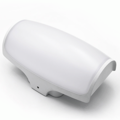 Led απλίκα αλουμινίου 132x225mm 12W 230V θερμό φως 3000k 960lm λευκή στεγανή IP54