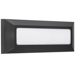 Led επίτοιχο φωτιστικό ορθογώνιο γραφίτης 4W 3000k θερμό λευκό φως στεγανό IP65 εξωτερικού χώρου
