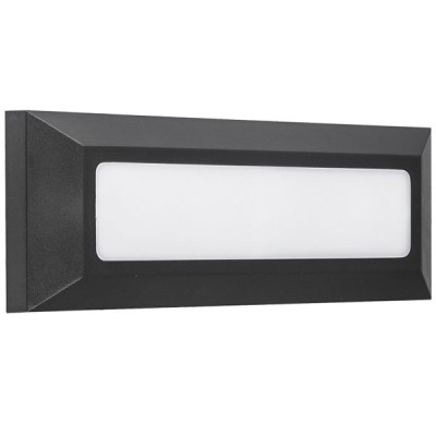 Led επίτοιχο φωτιστικό ορθογώνιο γραφίτης 4W 3000k θερμό λευκό φως στεγανό IP65 εξωτερικού χώρου