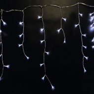 200 χριστουγεννιάτικα λαμπάκια led mini βροχή IP44 ψυχρό φως με πρόγραμμα και διάφανο καλώδιο