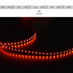 LED ταινία 5m κόκκινη 24VDC 7,2W/m 90LED3528/m μη στεγανή IP20 εύκαμπτη αυτοκόλλητη