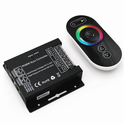 Μηχανισμός με τηλεχειριστήριο controller & Dimmer RGB+W 4x8a 12VDC/384W 24VDC/768W Μηχανισμός με τηλεχειριστήριο controller & Dimmer RGB+W 4x8a 12VDC/384W 24VDC/768W