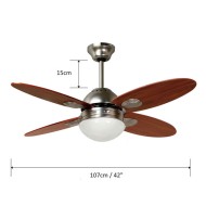 Ανεμιστήρας οροφής CF42-4CL(SN) 70W 42   με τηλεχειριστήριο και λειτουργία αντιστροφής