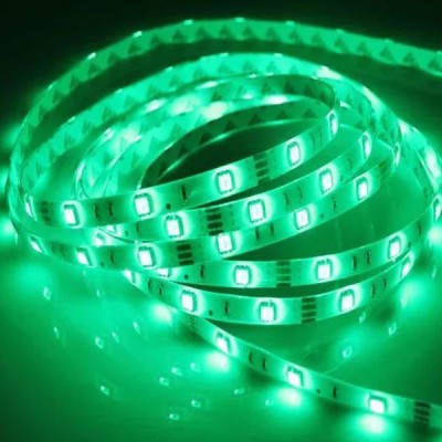 Led ταινία 5m ECO 4.8W/m 12VDC πράσινο φως στεγανή IP54 λευκή αυτοκόλλητη για εξωτερικούς χώρους