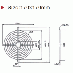 Σίτα - περσίδα ανεμιστήρα μεταλλική pm17 για FD1750/3 172x172mm