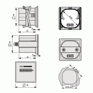 Ωρομετρητής πόρτας πίνακα VEMER HMS-230/60 230VAC/60HZ ανάλυση 1/100h 55x55mm