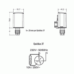 Ανιχνευτής φωτεινότητας VEMER QUICKLUX-3F ρελέ 10Α 250V 3-70LUX
