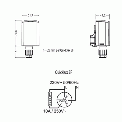 Ανιχνευτής φωτεινότητας VEMER QUICKLUX-3F ρελέ 10Α 250V 3-70LUX