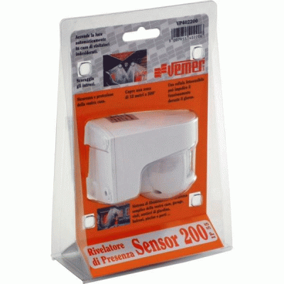 Aνιχνευτής κίνησης 200° 8m 230VAC VEMER SENSOR – 200BLISTER