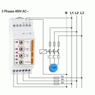 Επιτηρητής τάσης τριφασικός ADG3X 400-490V KAEL 50/60Hz IP20 Επιτηρητής τάσης τριφασικός ADG3X 400-490V KAEL 50/60Hz IP20