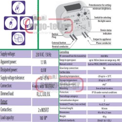 Ασύρματος δέκτης ELKO RFDEL-71B χωνευτός ντιμαριζόμενος για όλες τις λάμπες με 1εξοδο εμβέλεια 160m