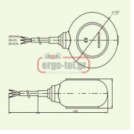 Φλοτεροδιακόπτης πλακέ νερού 3m HUTO ΗΤ-Μ15-3 10Α Φλοτεροδιακόπτης πλακέ νερού 3m HUTO ΗΤ-Μ15-3 10Α