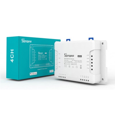 Διακόπτης WiFi SONOFF Smart 4CH R3 100-240V AC 50/60Hz 4 θέσεων 16A λευκός