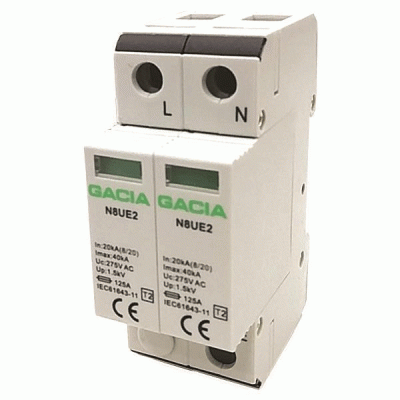 Αντικεραυνικό μονοφασικό 2P T2 20kA-40kA 275V