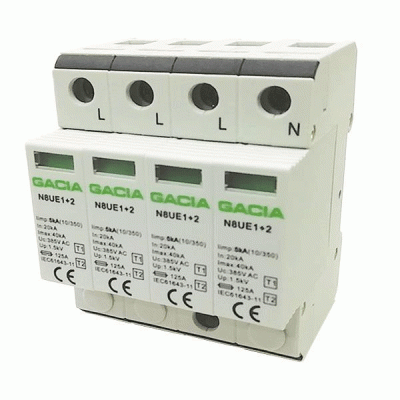 Αντικεραυνικό τριφασικό 4P T1-T2 20kA-40kA 385V