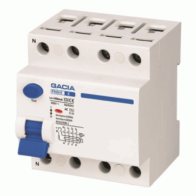 Ρελέ διαρροής Gacia 4x63A 10kA 300mA Type AC+S
