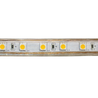 Λωρίδα LED 5m αδιάβροχη IP65 14.4W/m 6000k ψυχρό λευκό φως 220VAC λευκή 60LED5050/m