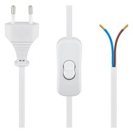 Καλώδιο τροφοδοσίας GOOBAY 51349 2x0.75mm² με διακόπτη λευκό μήκους 1.5m