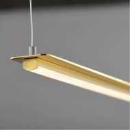 Κρεμαστό φωτιστικό LED ATLANTIS 20W θερμό φως 3000k 1600lm ορειχάλκινο αλουμινίου 100x5xh150cm